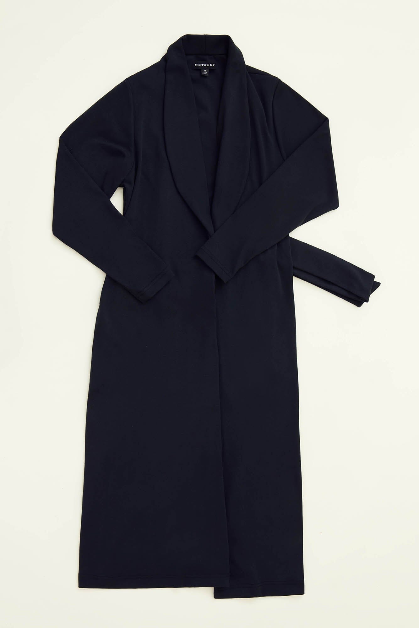 Zahra Over Belly Duster Cardigan in navy black