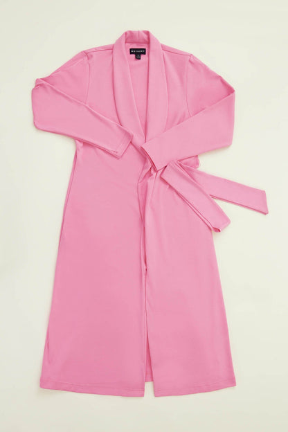 Zahra Over Belly Duster Cardigan in pink